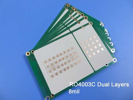 8mil RO4003C Hochleistungs-PCB 2-Schicht Immersion Gold Schwarz Seidenwand