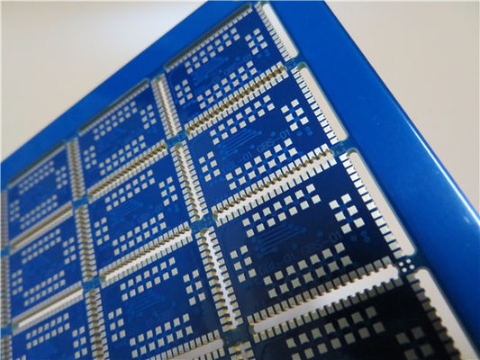 Multilayer PCB  Blue Solder Mask Copper 35um Circuit Board With Edge Castellated Plating