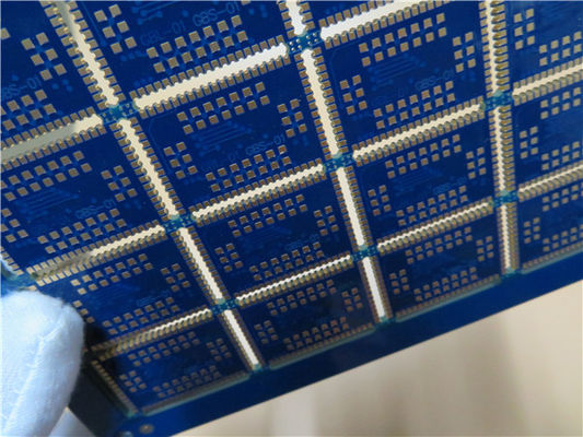 Multilayer PCB  Blue Solder Mask Copper 35um Circuit Board With Edge Castellated Plating