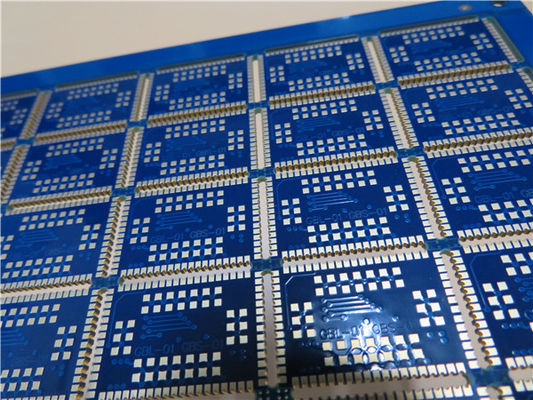 Multilayer PCB  Blue Solder Mask Copper 35um Circuit Board With Edge Castellated Plating
