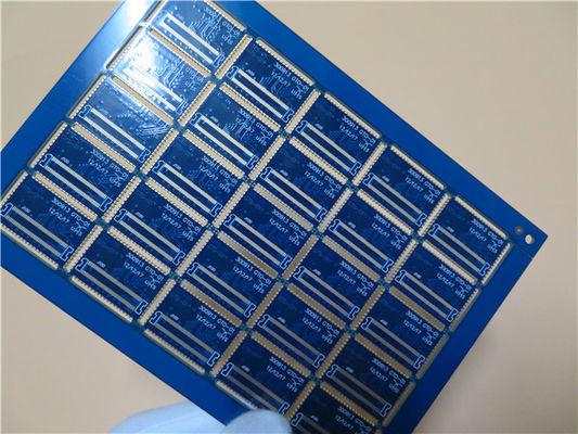Multilayer PCB  Blue Solder Mask Copper 35um Circuit Board With Edge Castellated Plating